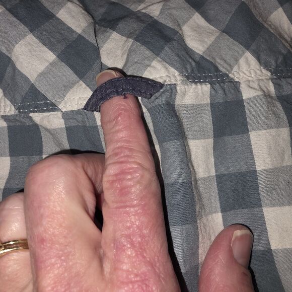 PDC Blue White Check Short Sleeve Button Shirt Mens Size Lg Paper Denim & Cloth - Picture 6 of 7